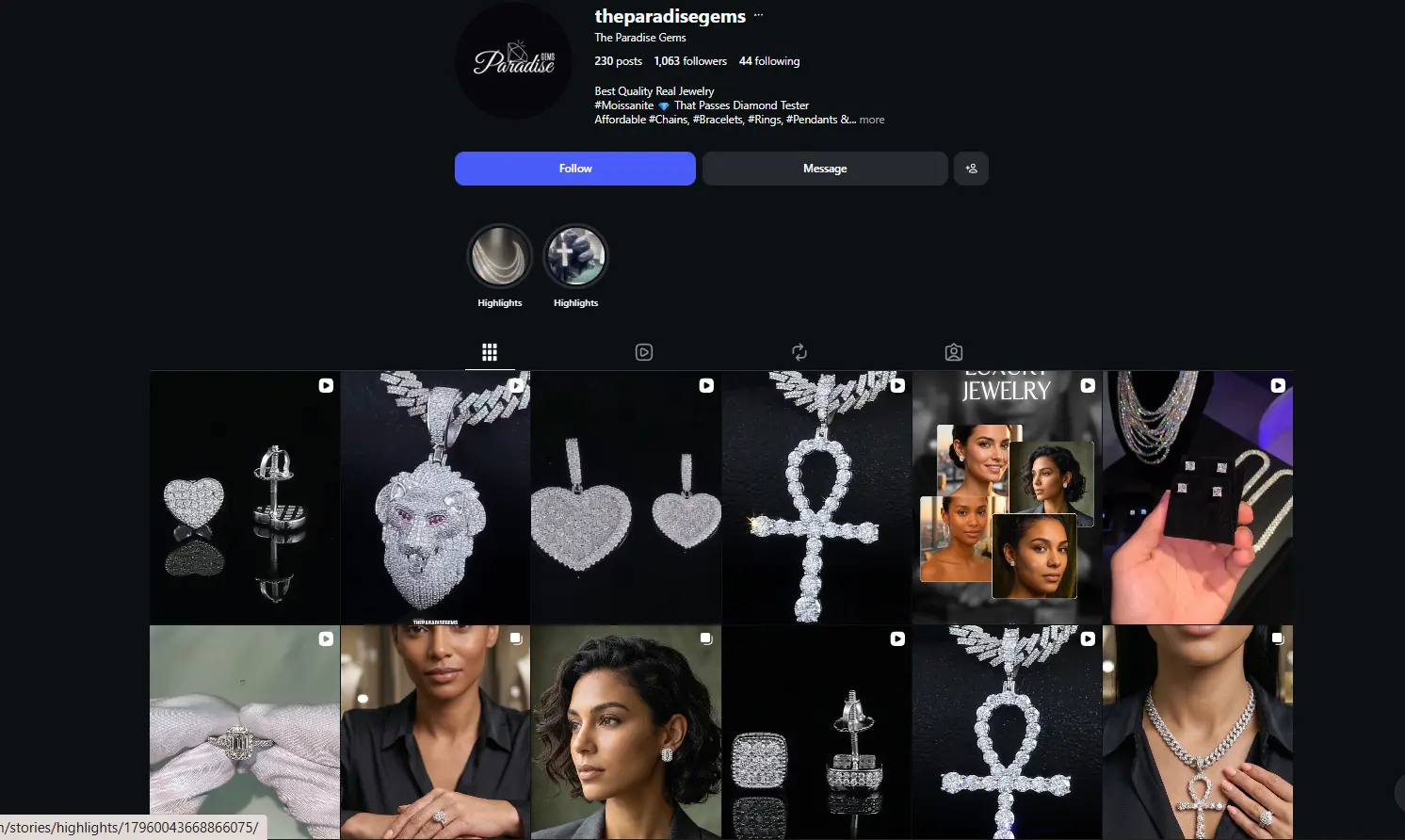 Jewellery Brand website preview