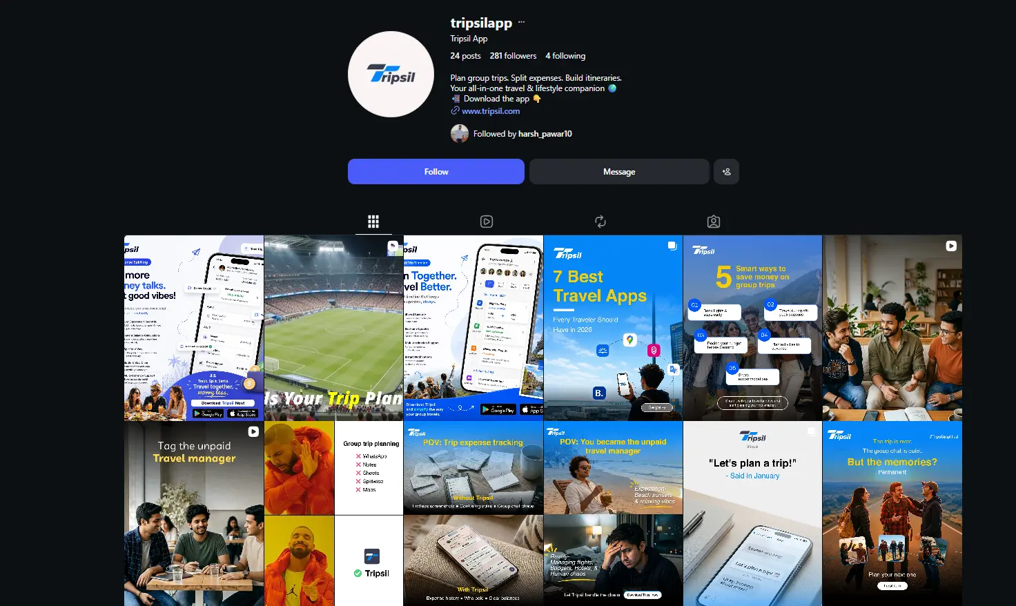 Tripsil website preview