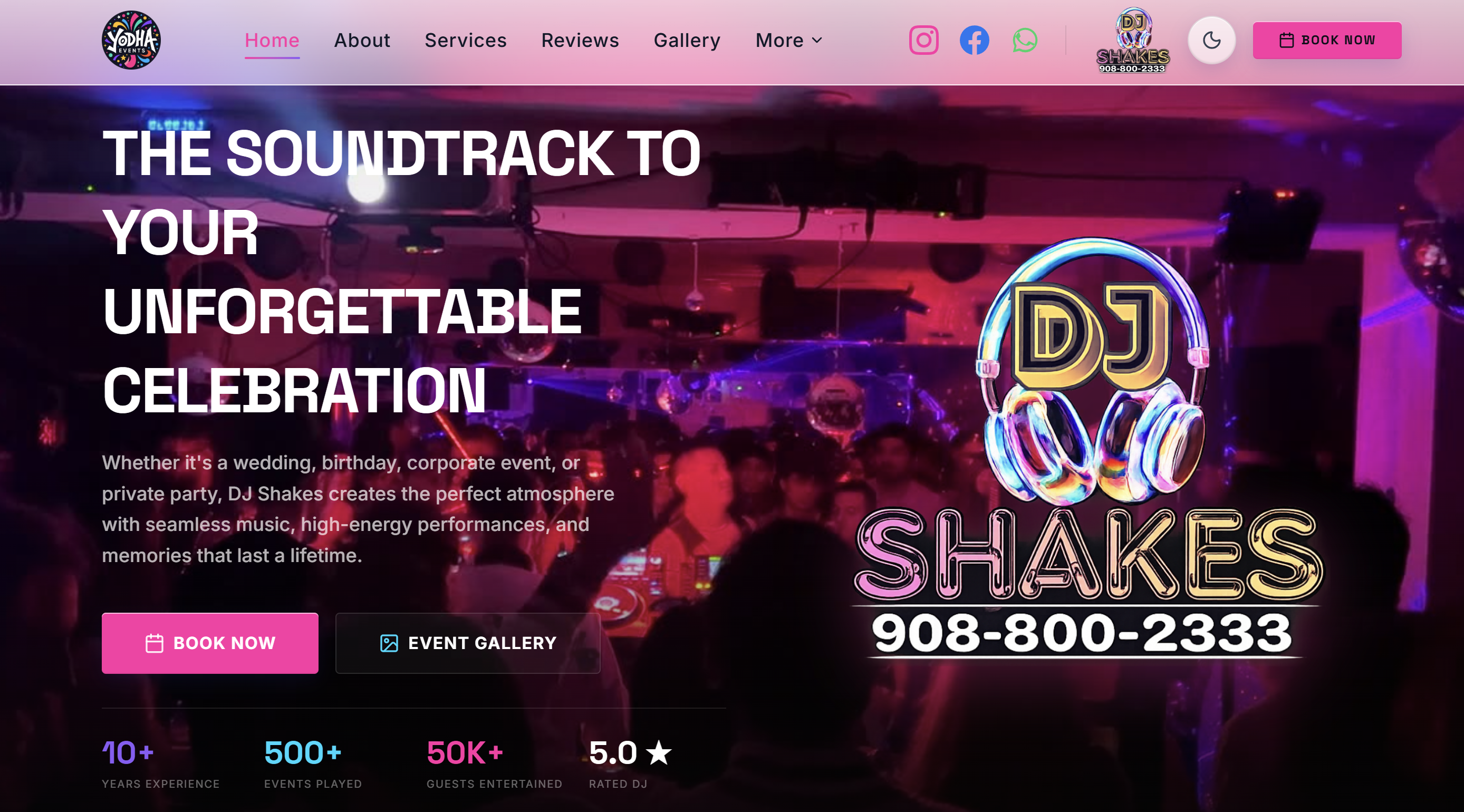 DJ Shakes website preview