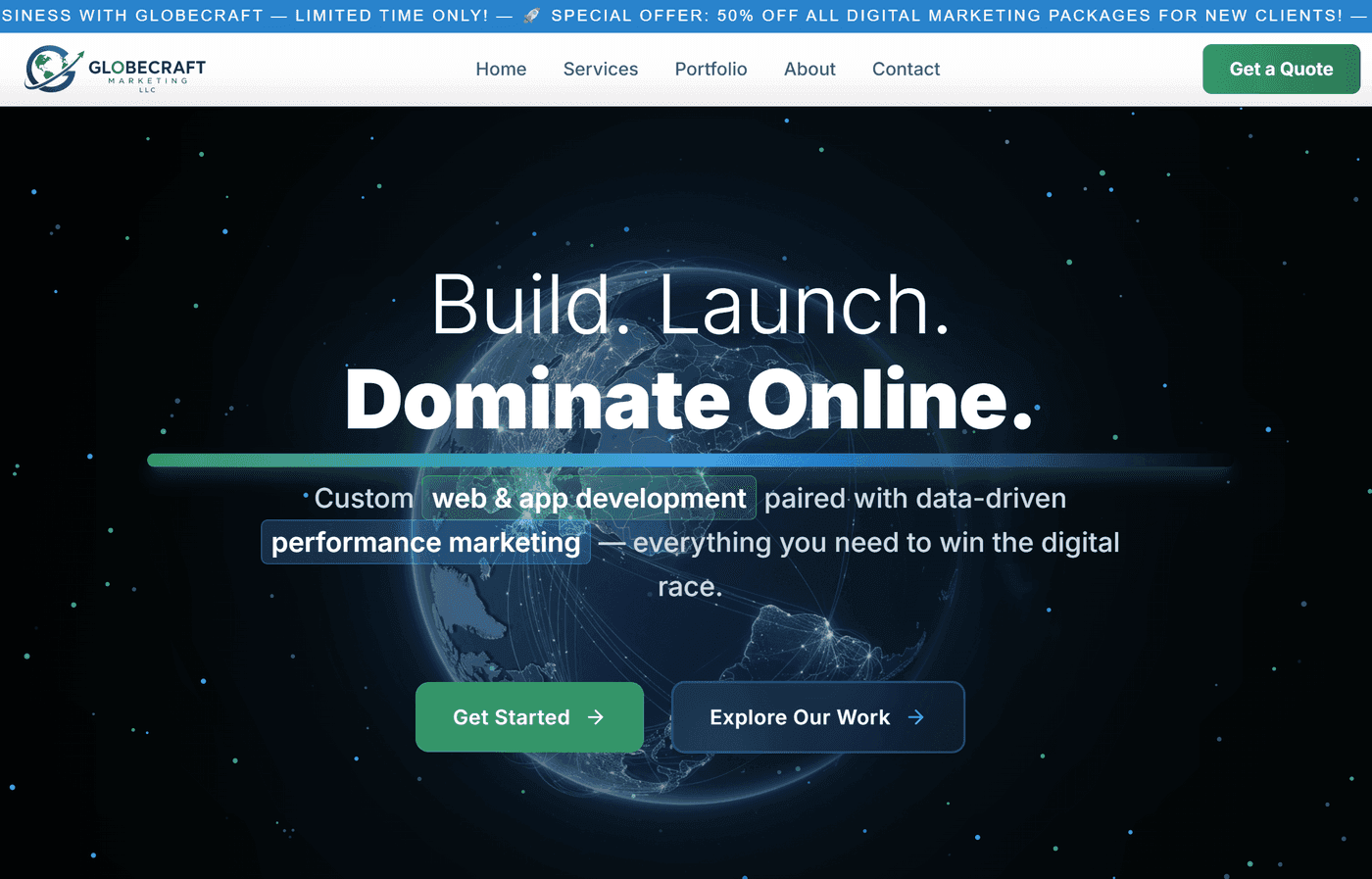 Globecraft Marketing website preview