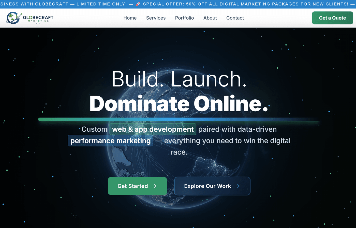 Globecraft Marketing website preview