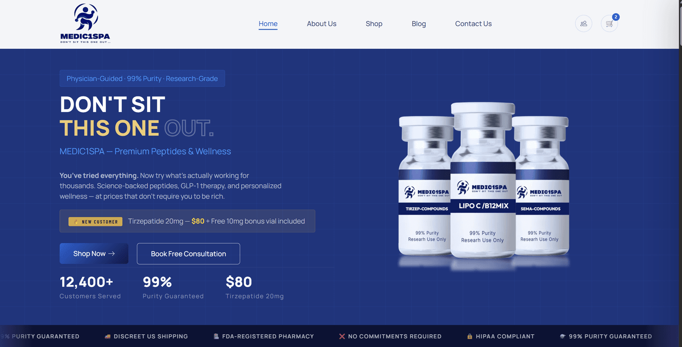 Medic Spa website preview